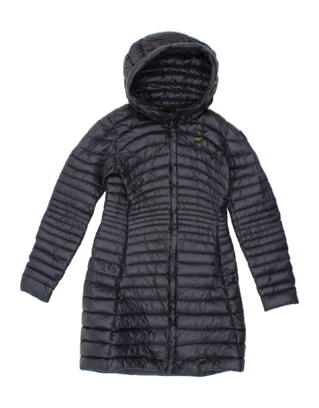 Women's Vintage-Inspired Clothing BLAUER Womens Hooded Padded Coat UK 6 XS Navy Blue Women's Vintage-Inspired Clothing BLAUER Womens Hooded Padded Coat UK 6 XS Navy Blue