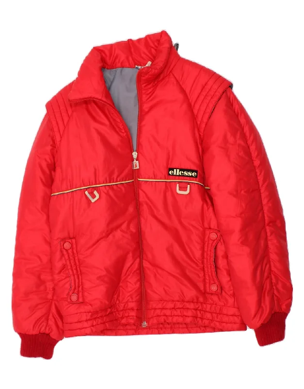 Women's Luxury Attire ELLESSE Womens Windbreaker Jacket IT 48 XL Red