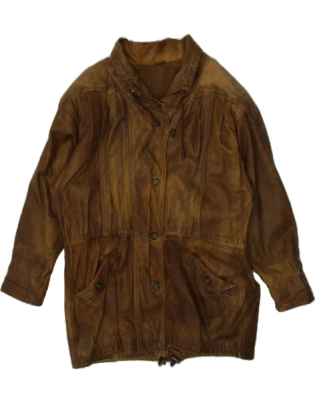 Stylish Clothes For Women YESSICA Womens Leather Coat EU 40 Medium Brown Leather