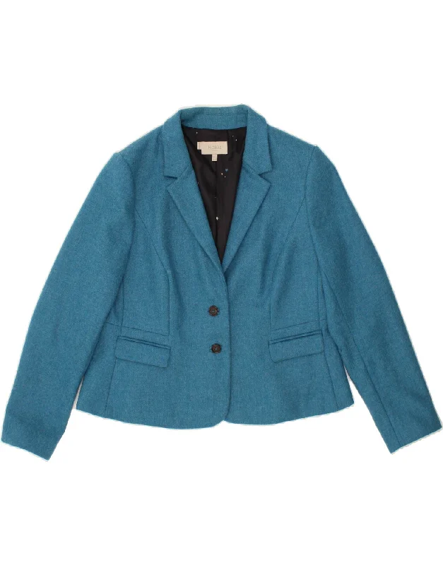 Designer Women's Fashion Online HOBBS Womens 2 Button Blazer Jacket UK 18 XL Blue Wool Designer Women's Fashion Online HOBBS Womens 2 Button Blazer Jacket UK 18 XL Blue Wool