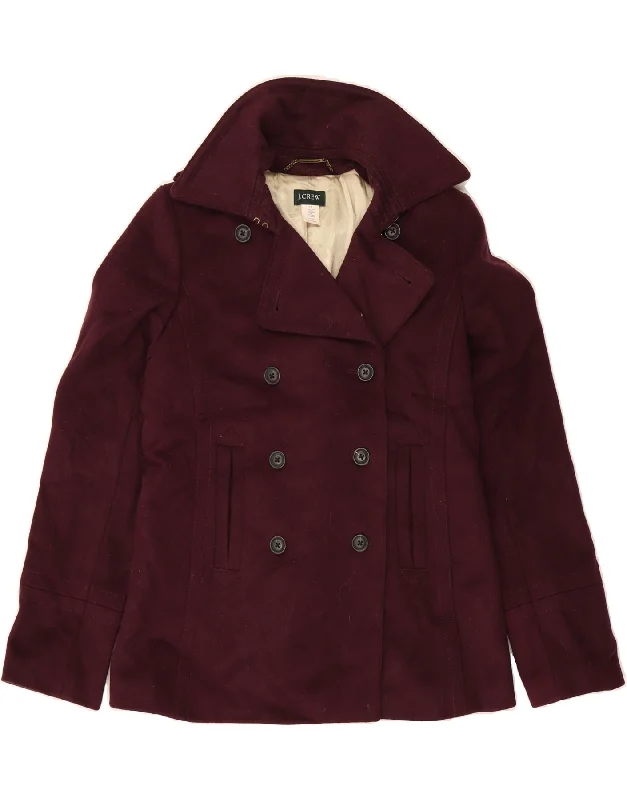Clothing Sale J. CREW Womens Tall Pea Coat UK 14 Medium Burgundy Wool