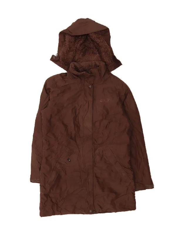 Women's Floral Print Outfit JACK WOLFSKIN Womens Hooded Parka Jacket UK 12/14 Medium Brown Polyester Women's Floral Print Outfit JACK WOLFSKIN Womens Hooded Parka Jacket UK 12/14 Medium Brown Polyester