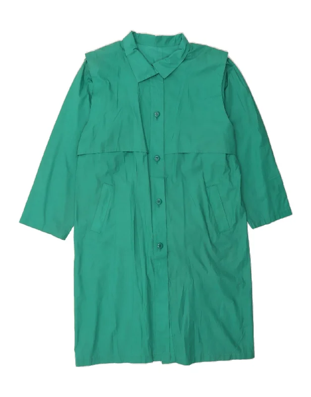 Sustainable Women's Clothing VINTAGE Womens Overcoat UK 16 Large Turquoise