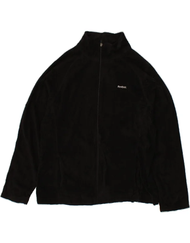 Bold and Elegant Women's Fashion REEBOK Womens Fleece Jacket UK 18 XL Black Polyester Bold and Elegant Women's Fashion REEBOK Womens Fleece Jacket UK 18 XL Black Polyester