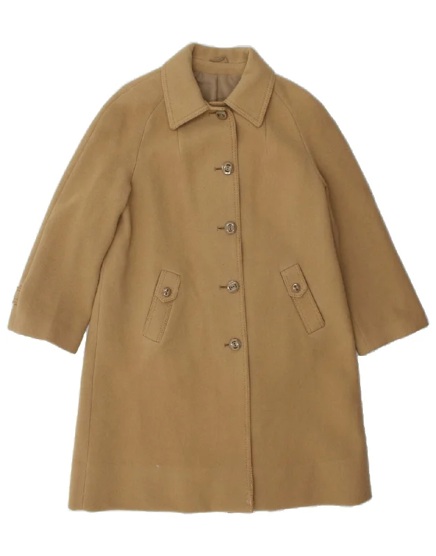 Women's Occasion Wear Clothes VINTAGE Womens Overcoat UK 12 Medium Beige Wool