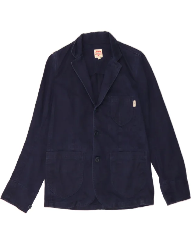 Charming Women's Clothes For Special Events CARHARTT Womens 3 Button Blazer Jacket UK 14 Medium Navy Blue Cotton