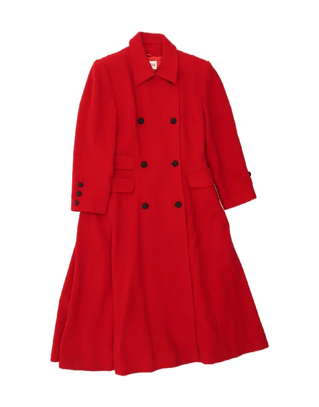 Women's Transitional Outfit WINDSMOOR Womens Double Breasted Coat UK 12 Medium Red Wool