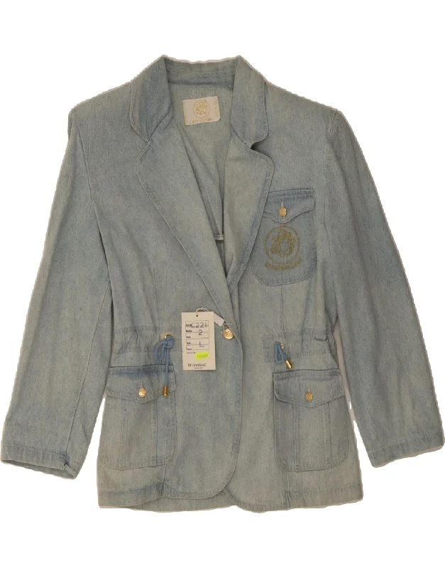 Comfy Women's Outfits for Daily Wear VINTAGE Womens Denim 1 Button Blazer Jacket UK 16 Large Blue
