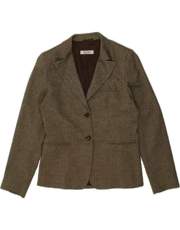 Women's Contemporary Apparel MARELLA Womens 2 Button Blazer Jacket UK 14 Medium  Green Herringbone
