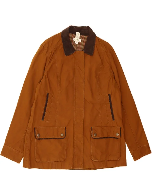 Laid-Back Elegance ORVIS Womens Utility Jacket UK 16 Large Brown Cotton
