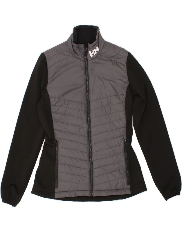 Women's Vintage-Inspired Clothing HELLY HANSEN Womens Graphic Padded Jacket UK 14 Medium Grey Colourblock Women's Vintage-Inspired Clothing HELLY HANSEN Womens Graphic Padded Jacket UK 14 Medium Grey Colourblock