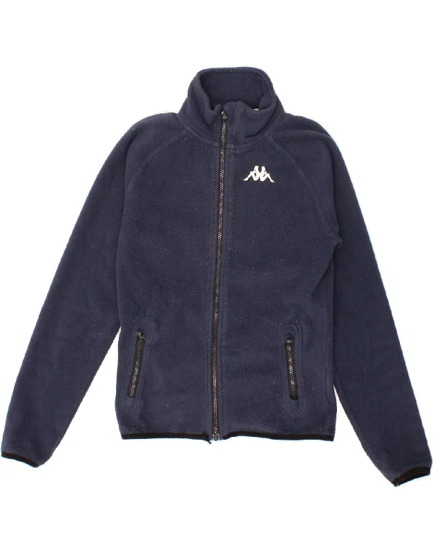 Trendy Online Boutiques KAPPA Womens Fleece Jacket UK 12 Medium Navy Blue Polyester