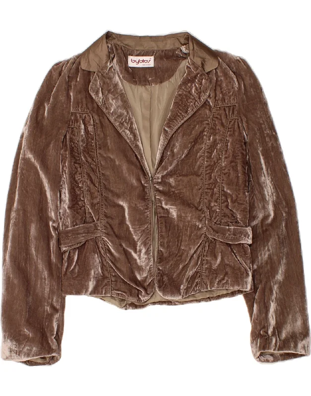 Women's Professional Clothes BYBLOS Womens Velvet Blazer Jacket UK 14 Large Brown Polyamide Women's Professional Clothes BYBLOS Womens Velvet Blazer Jacket UK 14 Large Brown Polyamide