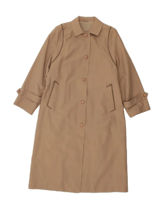 Sales Clothes VINTAGE Womens Trench Coat UK 14 Large Brown Cotton