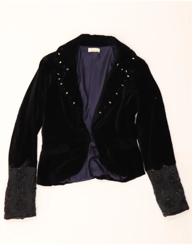 Women's Trendy Outfits PINKO Womens Velvet Blazer Jacket IT 44 Medium Black Cotton
