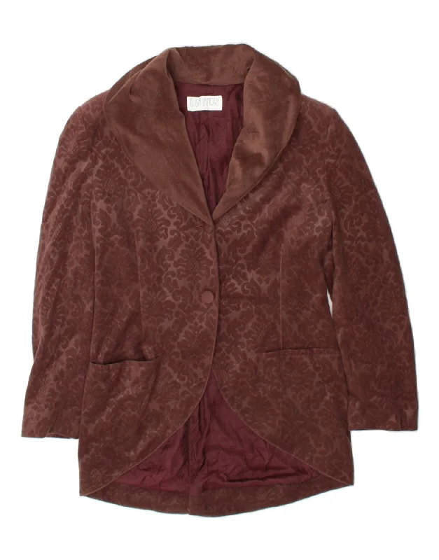 Women's Clothing ELISA LANDRI Womens 2 Button Blazer Jacket IT 44 Medium Brown Floral