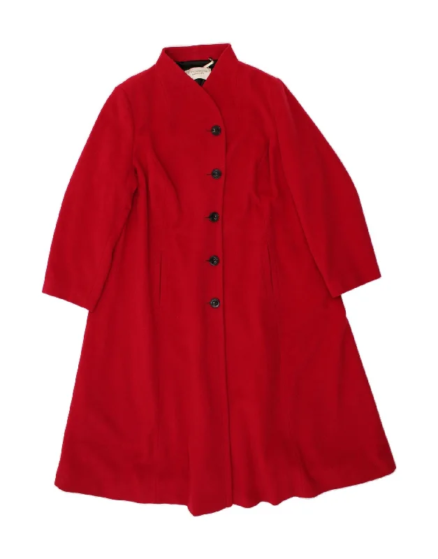 Clothes Sales WINDSMOOR Womens Overcoat UK 22 3XL Red Wool