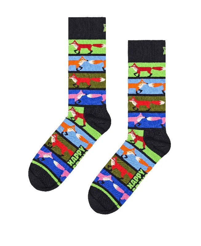 Women's Clothes And Apparel Fox Stripe Socks - Black