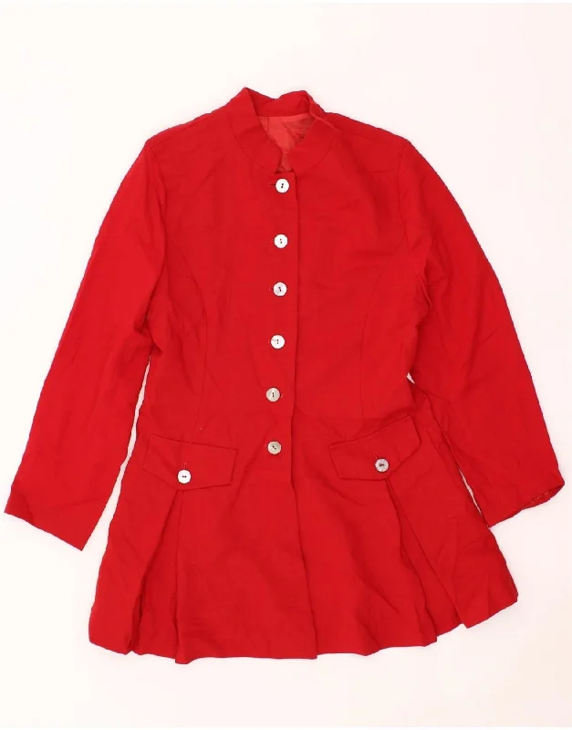 Relaxed Style HOBBS Womens Overcoat UK 12 Medium  Red Wool