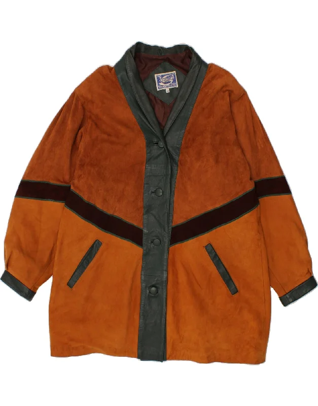 Women's Cozy Clothes SOUGA CUIR Womens Suede Overcoat IT 50 XL Brown