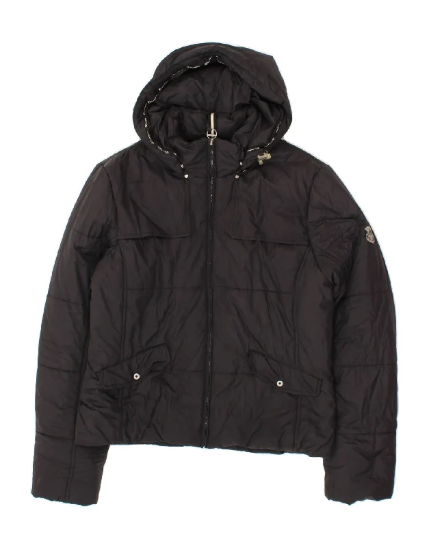 Online Shopping Boutiques CHAMPION Womens Hooded Padded Jacket UK 18 XL Black Polyester