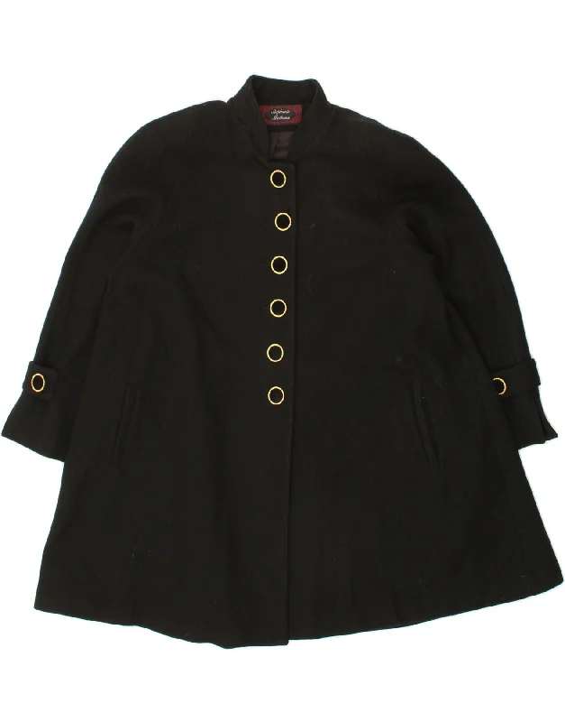 Weekend Sale VINTAGE Womens Overcoat US 6 Medium Black Wool