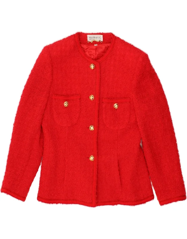 Top 10 Women's Online Clothing Stores VINTAGE Womens 4 Button Blazer Jacket IT 46 Large Red Wool