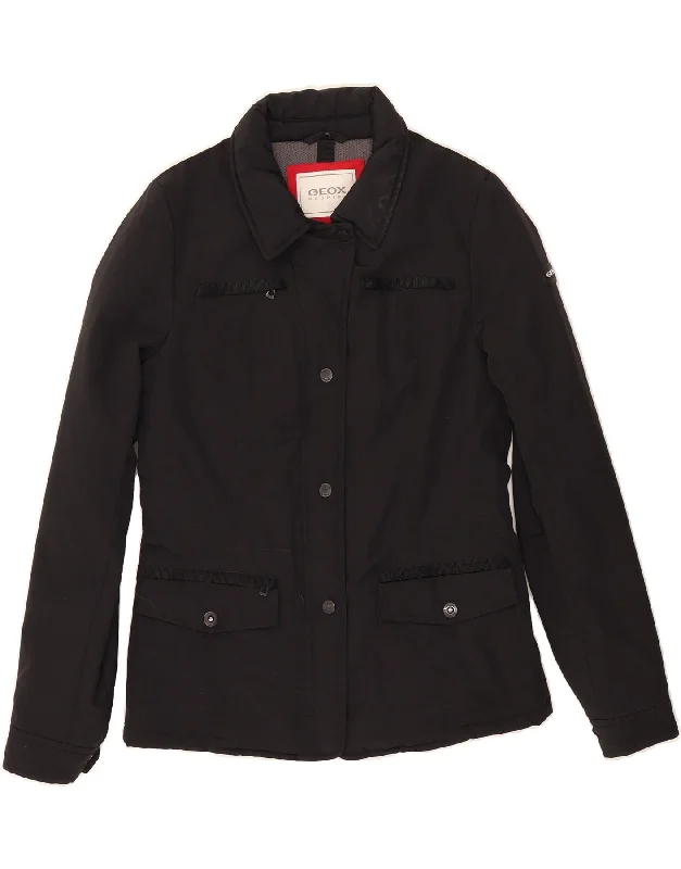 Plus-Size Women's Clothing GEOX Womens Utility Jacket UK 10 Small Black Nylon