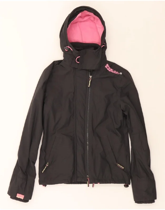 Comfortable Women's Apparel SUPERDRY Womens Windcheater Graphic Windbreaker Jacket UK 6 XS Black Comfortable Women's Apparel SUPERDRY Womens Windcheater Graphic Windbreaker Jacket UK 6 XS Black