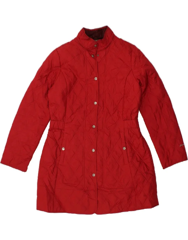 End Of Season Sale Clothing EDDIE BAUER Womens Quilted Overcoat UK 16 Large Red