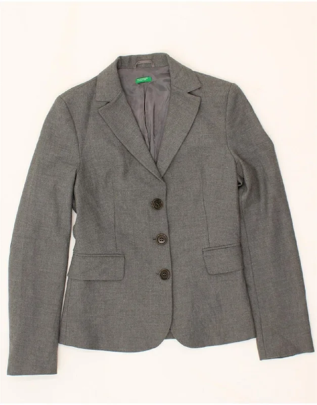 Women's Clothing for Every Season and Trend BENETTON Womens 3 Button Blazer Jacket IT 38 XS Grey Polyester