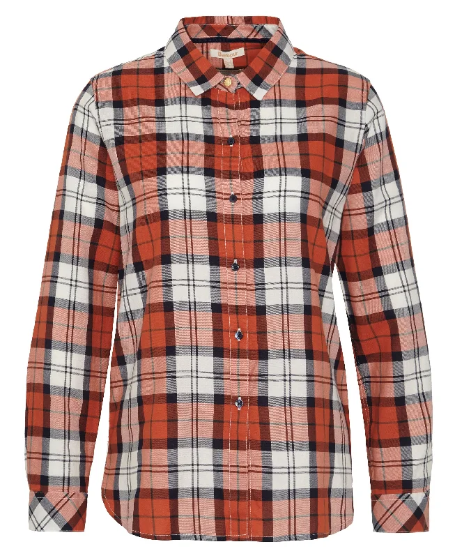 Women's Travel Outfit Set Moorland Check Shirt - Spiced Pumpkin/Navy Check