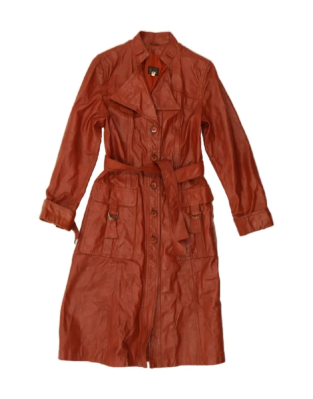 Tailored Clothing For Women VINTAGE Womens Leather Coat UK 12 Medium Red Leather