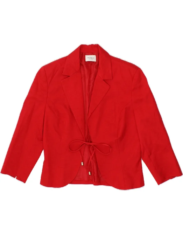 Sophisticated Women's Fashion MOTIVI Womens Blazer Jacket UK 14 Medium  Red Cotton