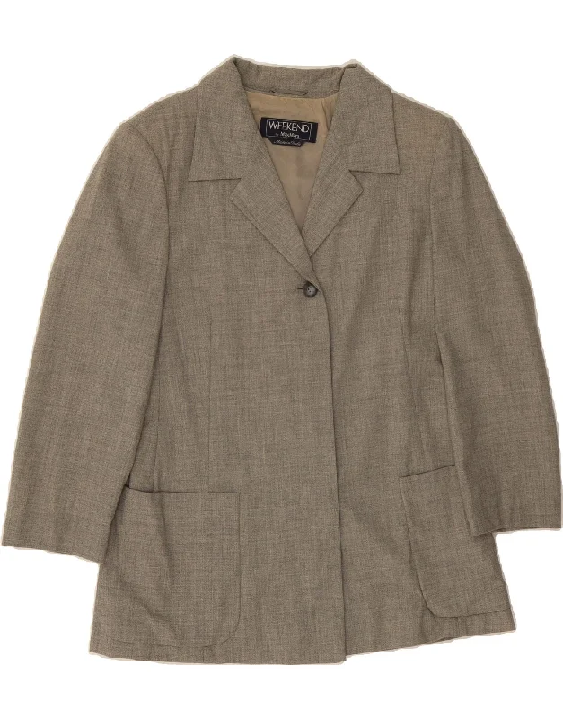 Chic And Comfortable MAX MARA Womens 4 Button Blazer Jacket UK 16 Large Grey Wool