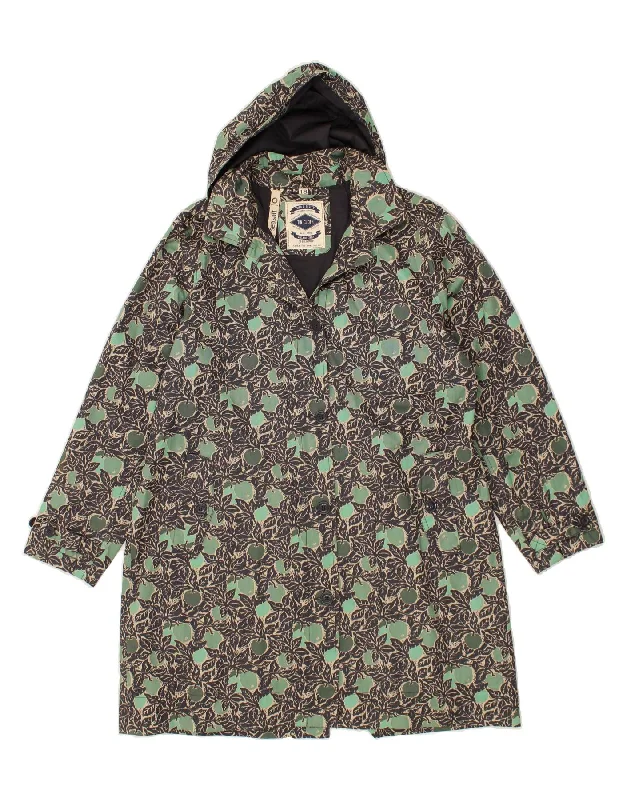 Women's Layered Outfit VINTAGE Womens Hooded Windbreaker Coat UK 18 XL Green Floral Cotton Women's Layered Outfit VINTAGE Womens Hooded Windbreaker Coat UK 18 XL Green Floral Cotton