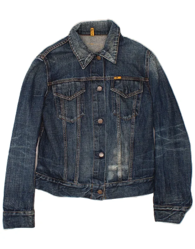 Women's Activewear for Exercise and Sports MELTIN' POT Womens Crop Denim Jacket UK 10 Small Blue Cotton Women's Activewear for Exercise and Sports MELTIN' POT Womens Crop Denim Jacket UK 10 Small Blue Cotton