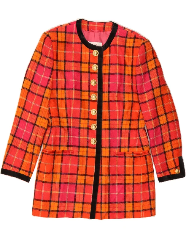 Affordable Women's Clothing MONDI Womens 7 button Blazer Jacket EU 36 Small Orange Check Classic Affordable Women's Clothing MONDI Womens 7 button Blazer Jacket EU 36 Small Orange Check Classic