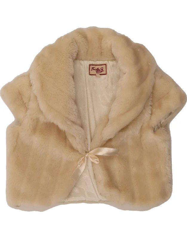 Women's Plus-Size Attire VINTAGE Womens Faux Fur Bolero Jacket UK 10 Small Off White Acrylic Women's Plus-Size Attire VINTAGE Womens Faux Fur Bolero Jacket UK 10 Small Off White Acrylic