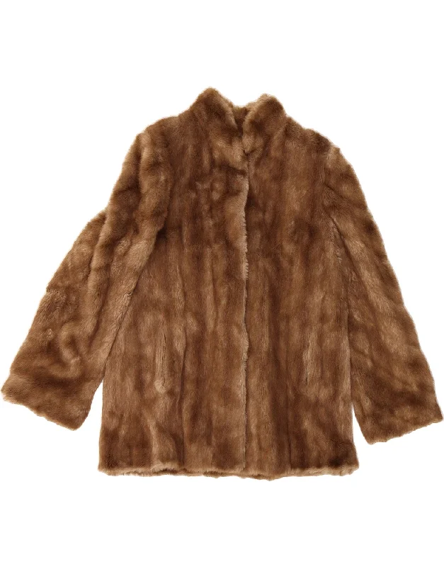 Fashionable Women's Clothes VINTAGE Womens Faux Fur Jacket UK 16 Large Brown