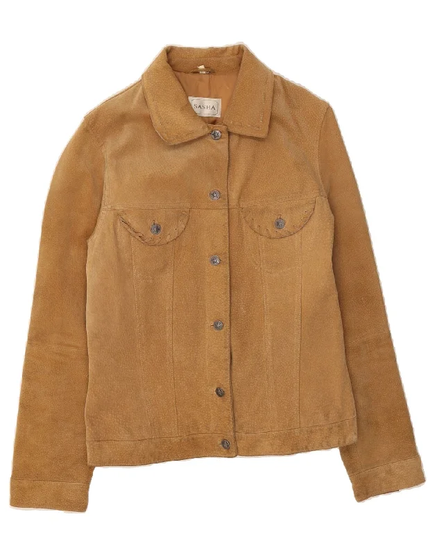 High-Fashion Women's Clothing SASHA Womens Suede Jacket UK 12 Medium  Brown Suede
