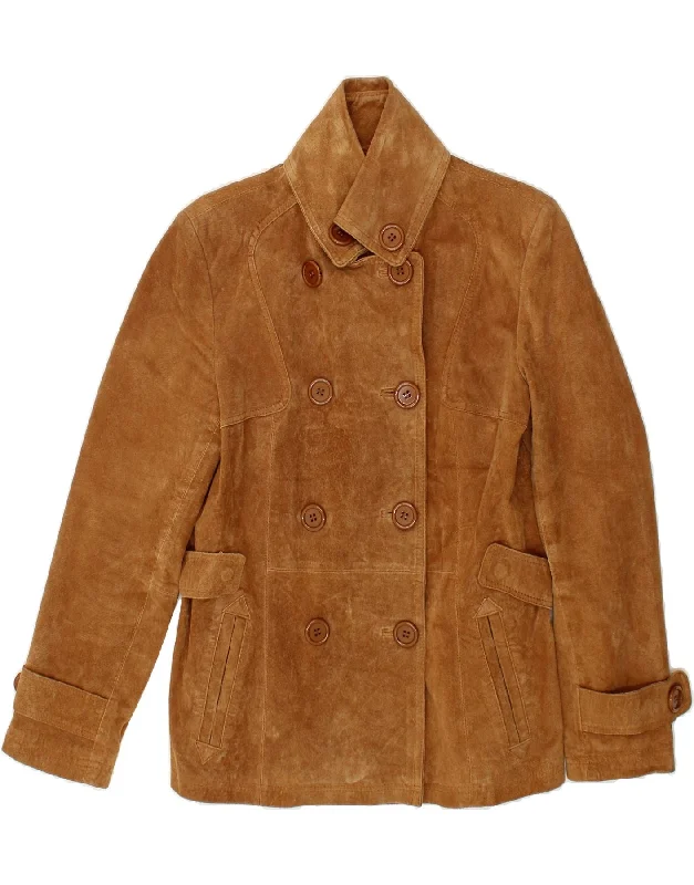 Women's Clothing For Outdoor Events VINTAGE Womens Suede Pea Coat UK 12 Medium Brown Women's Clothing For Outdoor Events VINTAGE Womens Suede Pea Coat UK 12 Medium Brown