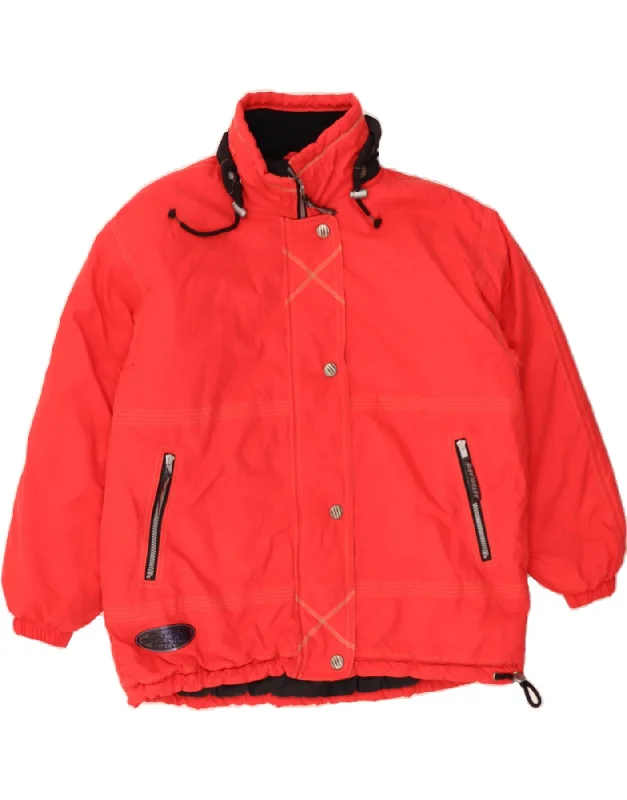 Sale Clothes Online ASTROLABIO Womens Hooded Padded Jacket EU 44 XL Red Polyester