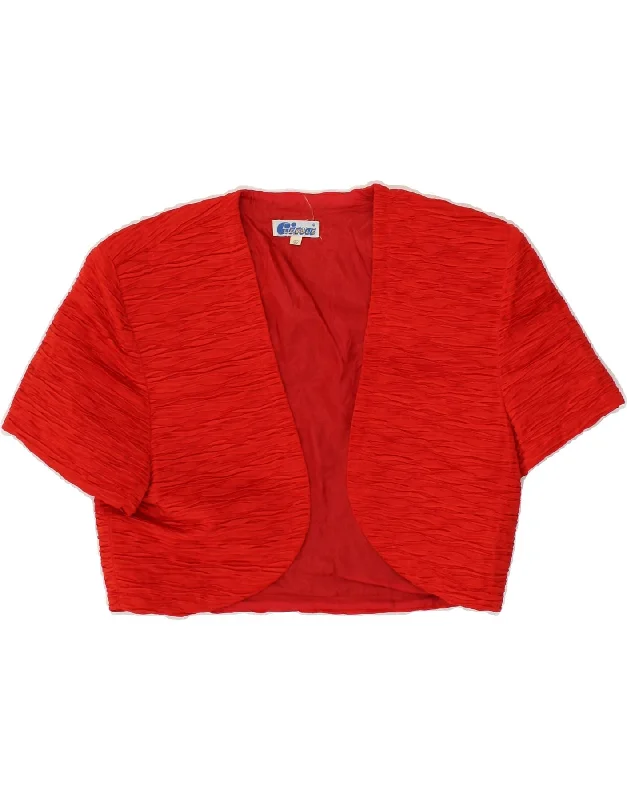 Trendy Online Boutiques VINTAGE Womens Short Sleeve Bolero Jacket IT 42 Medium Red