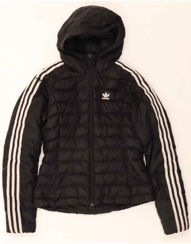 Elegant Clothing For Women ADIDAS Womens Hooded Padded Jacket UK 8 Small Black Polyester
