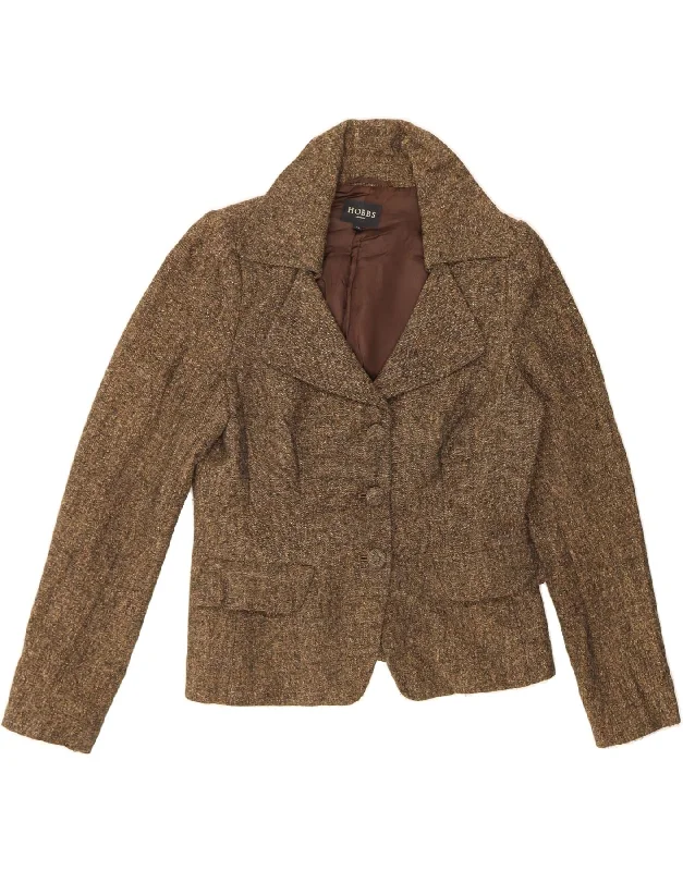 Women's Resort Attire HOBBS Womens 3 Button Blazer Jacket UK 14 Medium  Brown Wool
