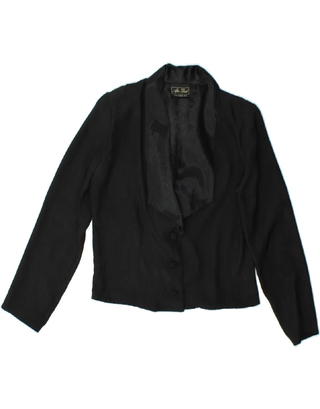 Women's Formal Event Outfit AFTER DARK Womens Crop 3 Button Blazer Jacket UK 10 Small Black Polyester