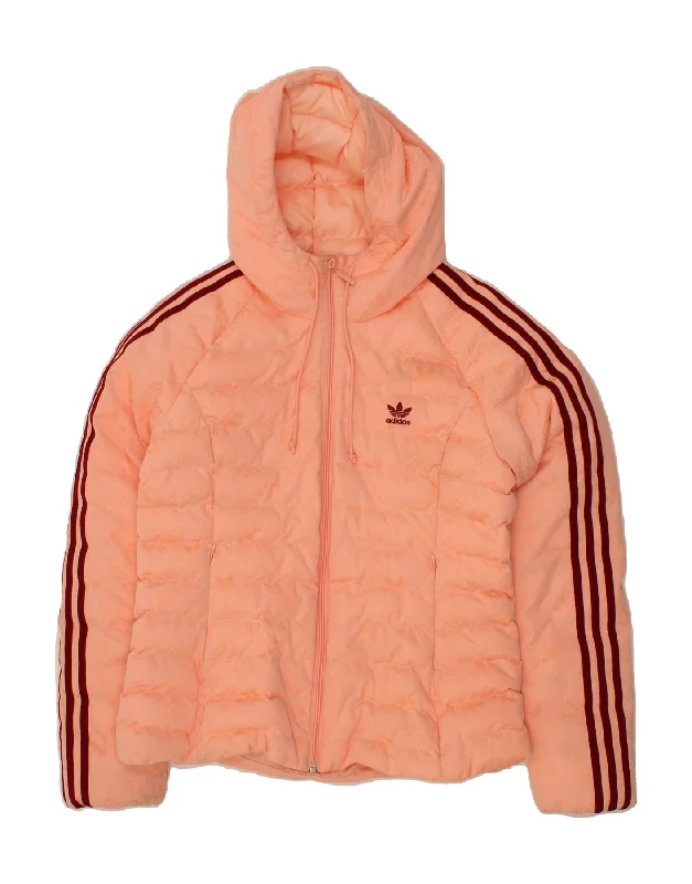 Versatile Women's Fashion ADIDAS Womens Hooded Padded Jacket UK 14 Medium Orange Polyester Versatile Women's Fashion ADIDAS Womens Hooded Padded Jacket UK 14 Medium Orange Polyester