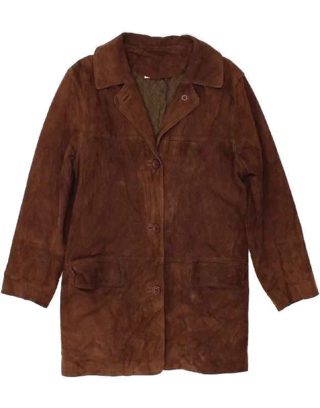 Feminine Dresses for Women in Bold Prints CONBIPEL Womens Suede Overcoat IT 42 Medium Brown Leather