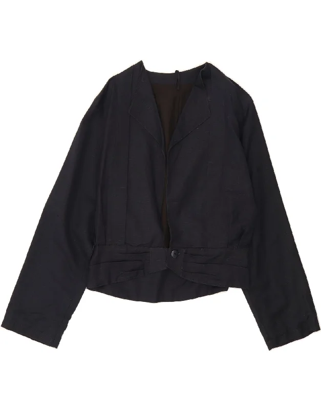 Timeless Women's Outfit VINTAGE Womens 1 Button Blazer Jacket UK 12 Medium Navy Blue